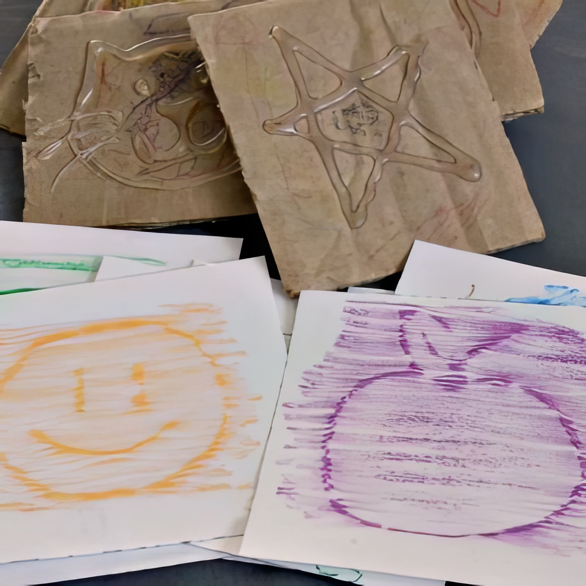 crayon rubbing cards for kids' busy bags