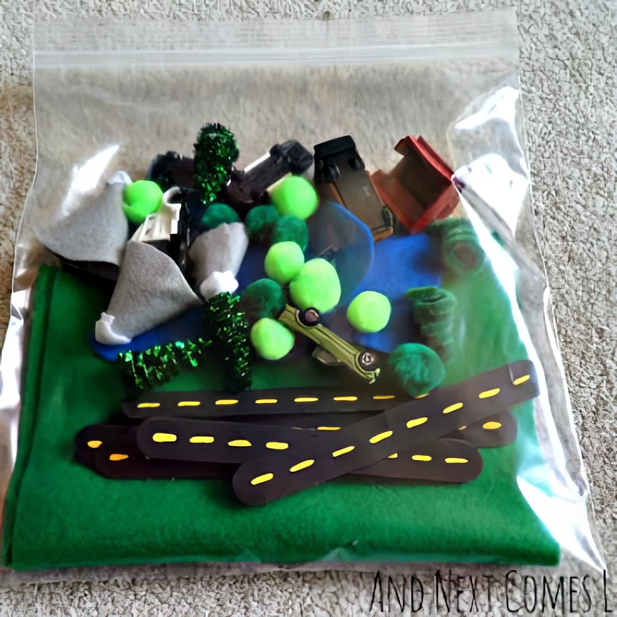 felt clothe road set for kids busy bags