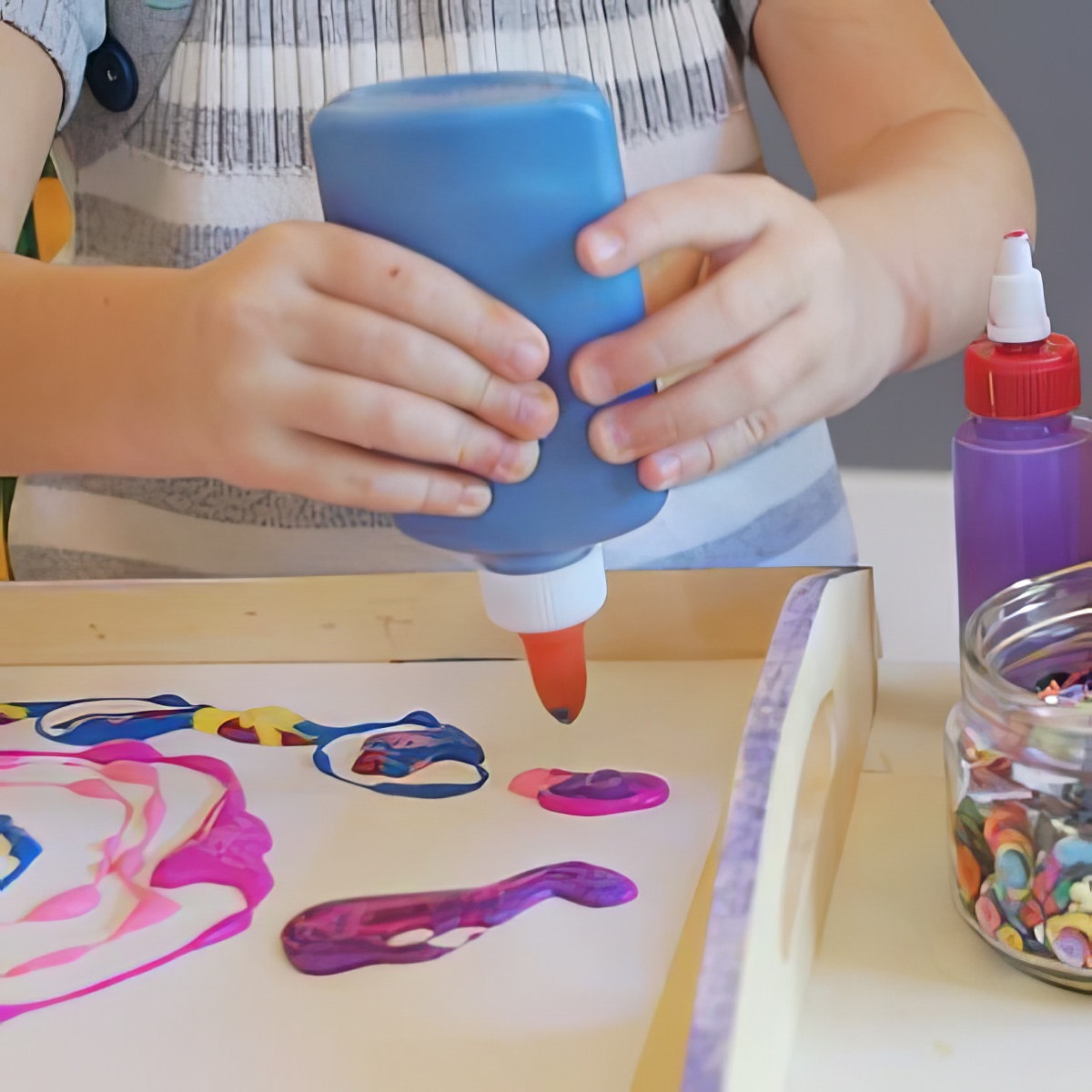 Paint with Glue from Tinker Lab, educational activities for 5-year-old, fun activity for 5-yar-old