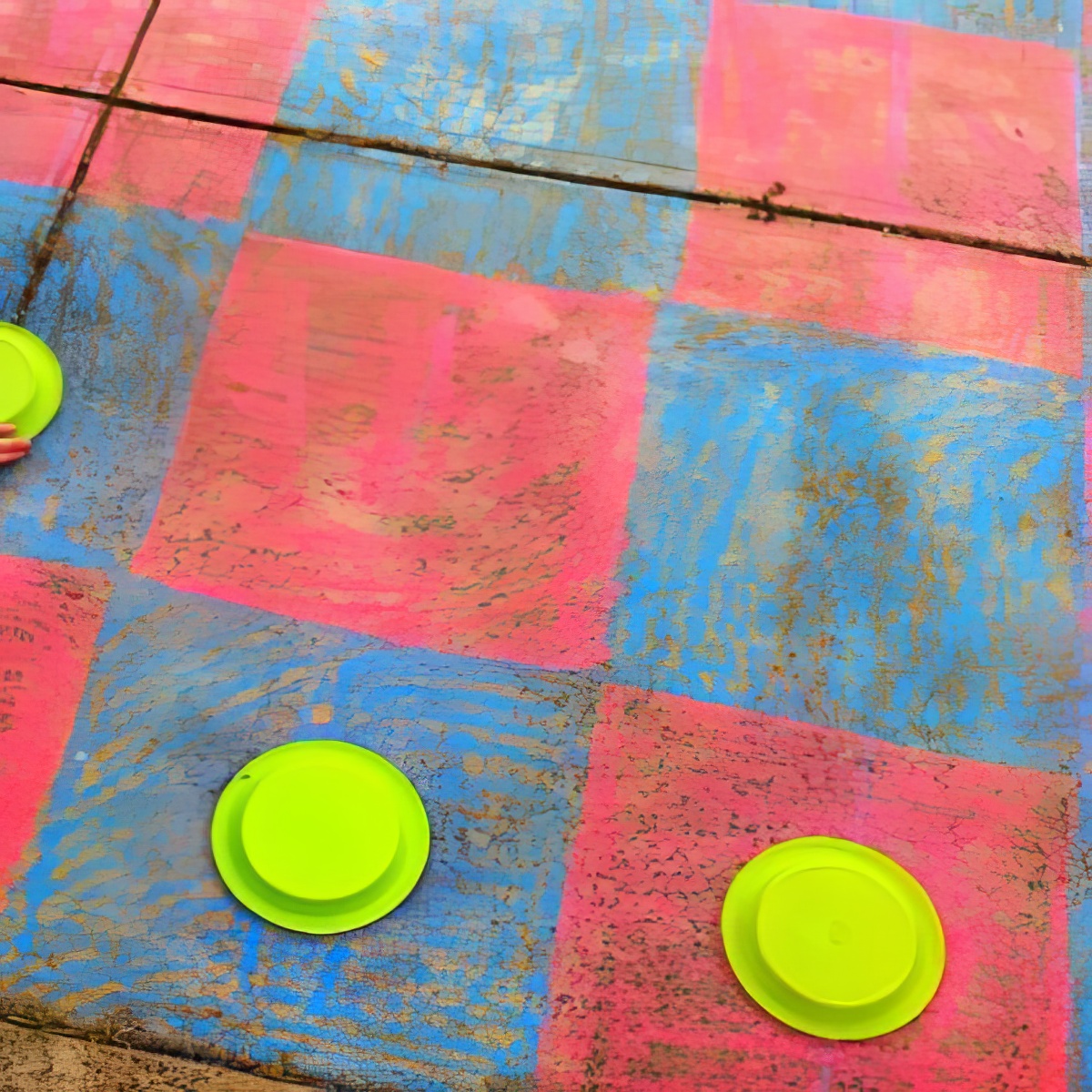 Outdoor Chalk Game Board, sidewalk chalk board games, checker board games