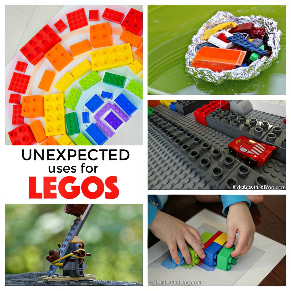 11 Unexpected Ways to Use LEGOs, playing legos, Creative legos, colorful lego crafts