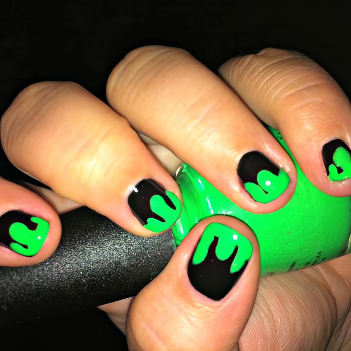Slimey and green nails this Halloween! Fun!