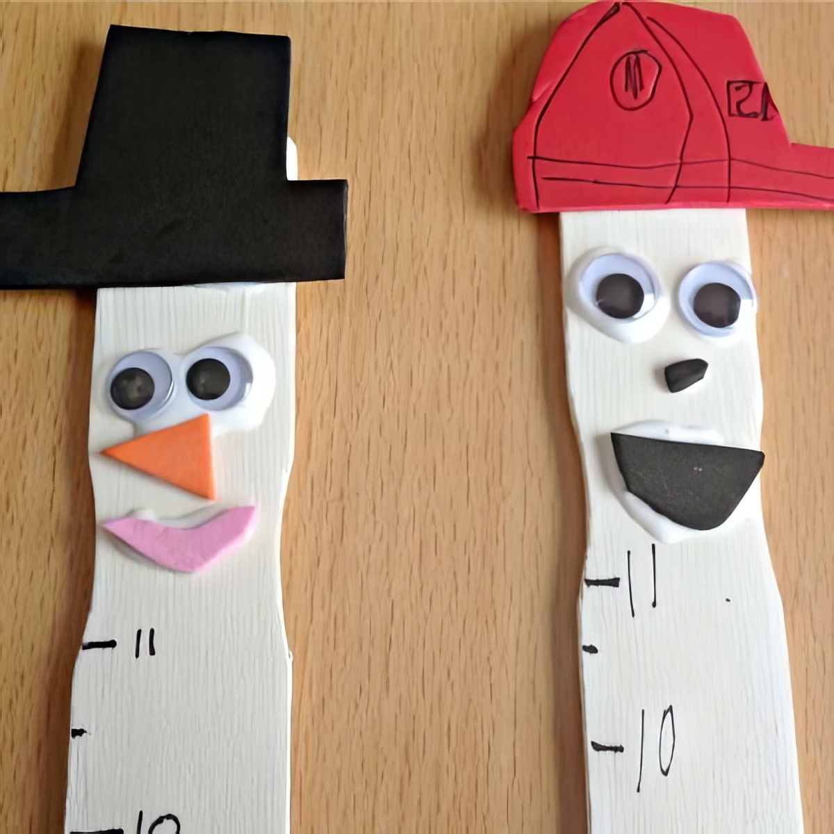 snowman measurer, snowman ruler, teach kids about snow depth