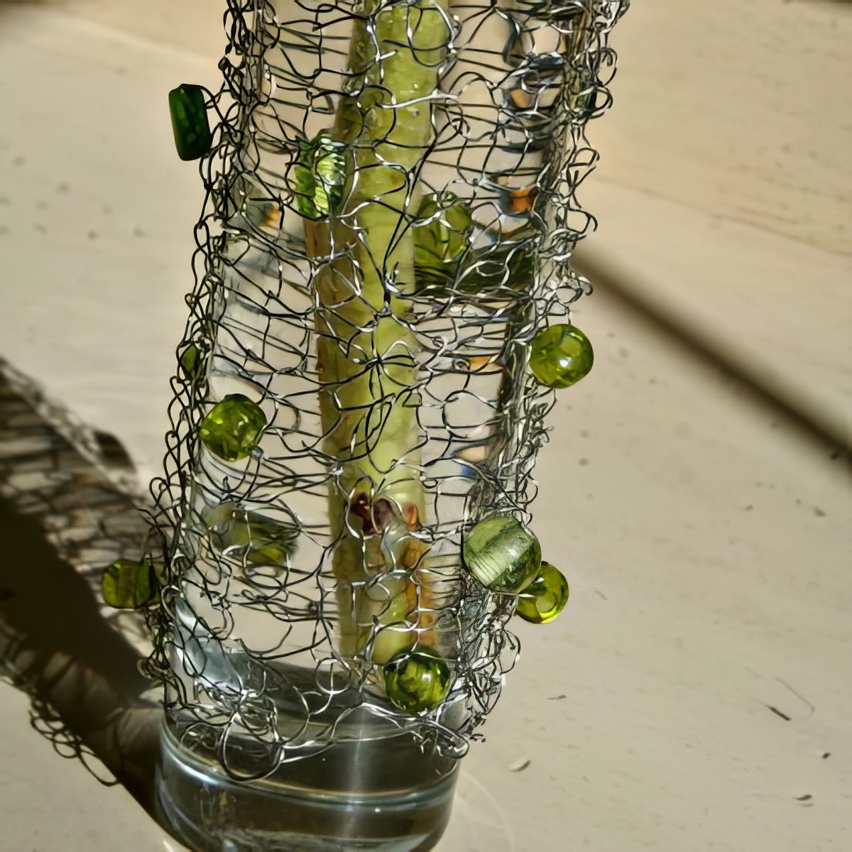 wire knit vase wire and beads for creative vase ideas for kids