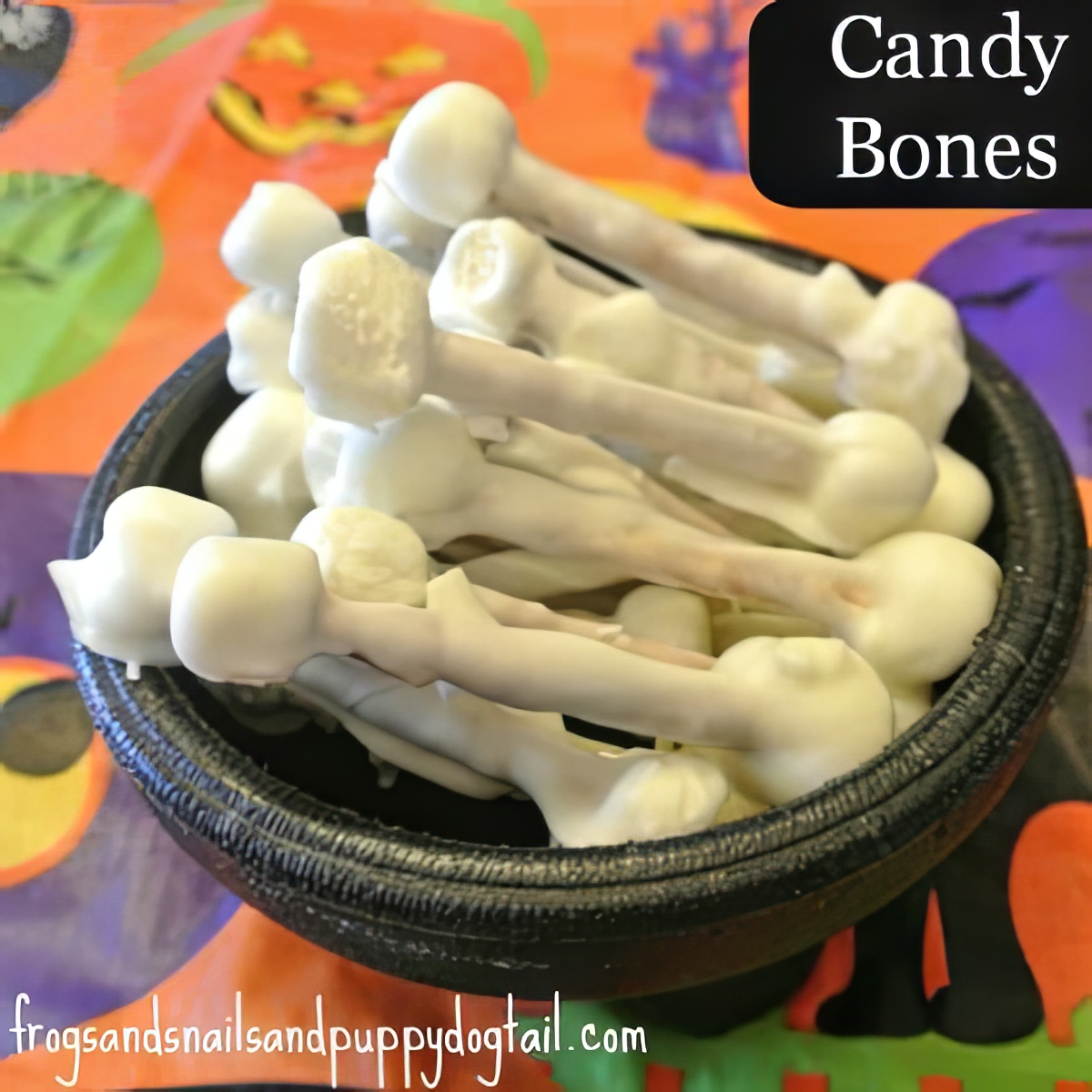 candy bones snack as halloween activities for 4 year olds