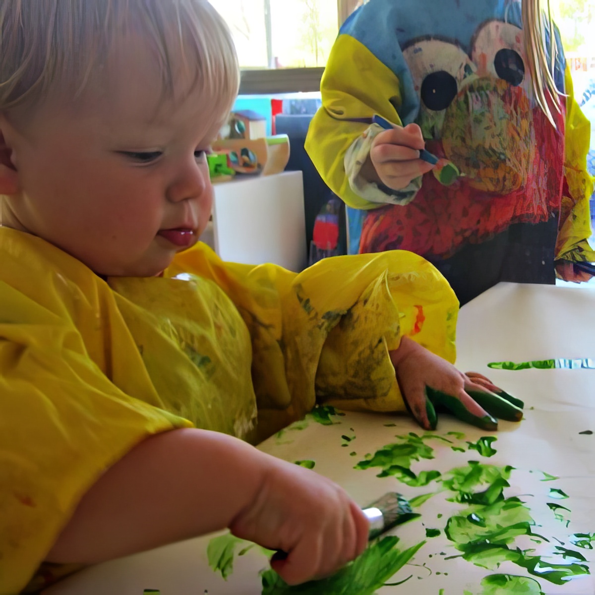 single color painting, fun art activities for 2-year-olds, toddler fun arts and crafts