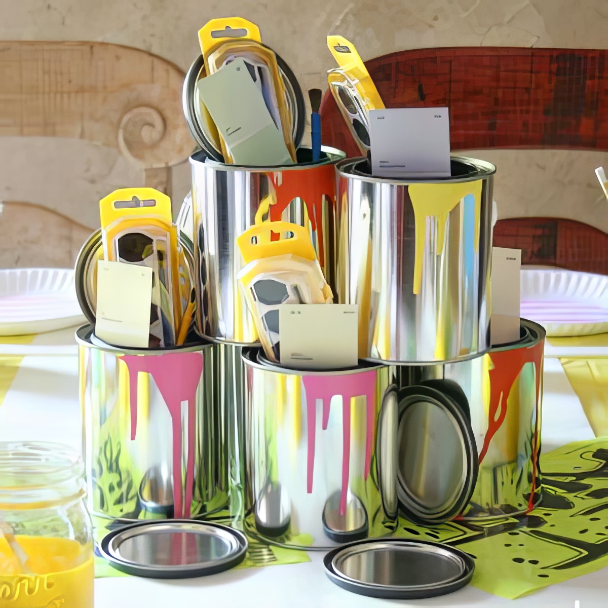 Turn this empty cans into party kit containers for a fun party night!