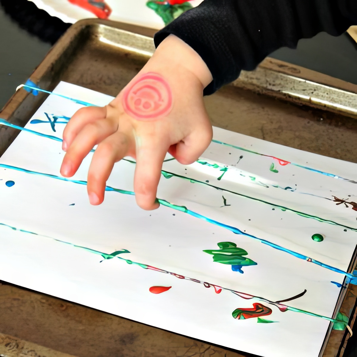 rubber band painting, Easy Art Activities For 3-Year-Olds, preschool art ideas