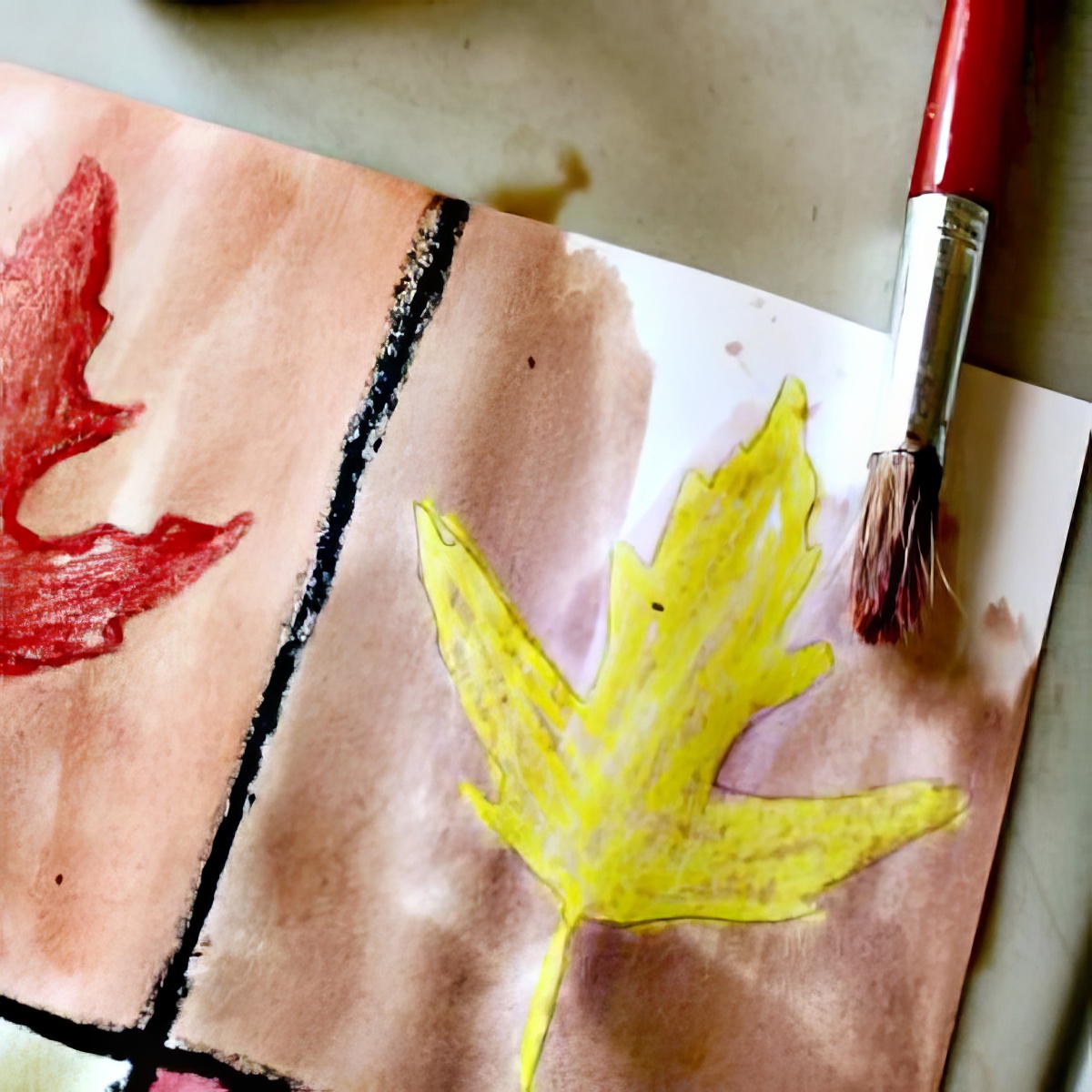 warhol-fall-art, 13-leafy-crafts-and-activities-for-kids, creative leaf crafts for kids
