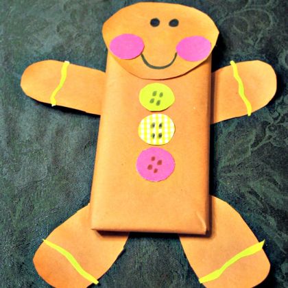 Gingerbread Man Chocolate Gift Wrap, gifts for teachers kids can make