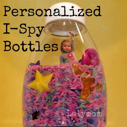Personalized I-Spy Bottles from Lalymom