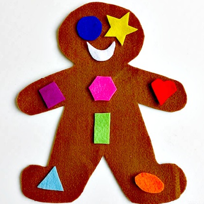 gingerbread shape match, Yummy and Creative Gingerbread Man Activities