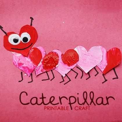 heart caterpillar, Newspaper heart craft, 17 lovely heart craft ideas, valentine projects, valentines art, heart arts for kids, heart crafts, easy valentine projects