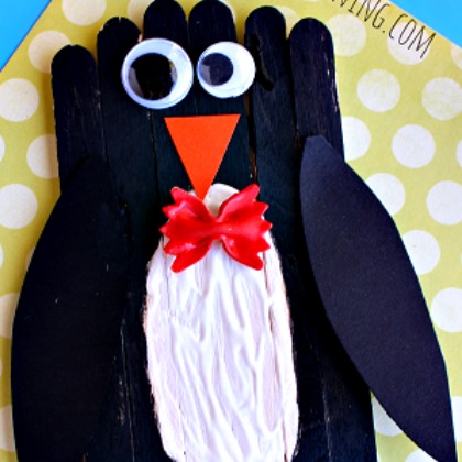 popsicle stick penguin, cute penguin crafts for kids