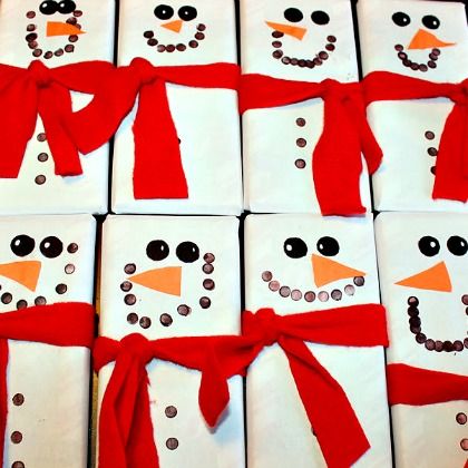 snowmen candy bars, gifts for teachers kids can make