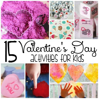 15 Valentine's Day Activities for Kids - collage of valentines day activities for kids