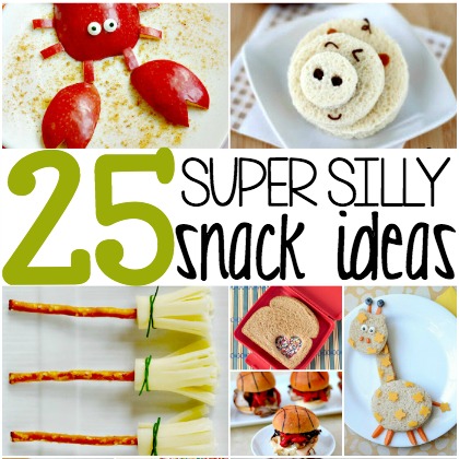 25 super silly snack ideas, snack ideas for kids, kids snacks, healthy food, creative snack ideas, cute snacks