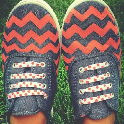 DIY CHEVRON SHOES, Cool Upcycled Sneaker Ideas
