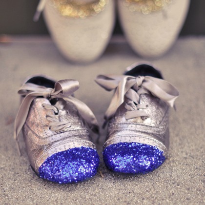 GLITTER TOED SHOES, Cool Upcycled Sneaker Ideas
