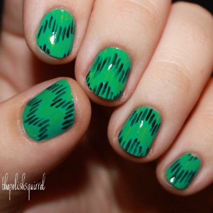 GREEN IKAT NAILS, St. Patrick's Day Nail Art Ideas