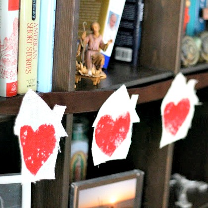 Heart Stamped Bunting, Lovely Valentine's Day Garland Ideas
