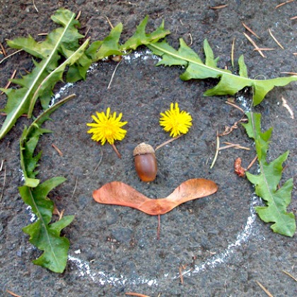 PRETTY NATURE FACES-15 Outdoor Art Projects for kids children Blog