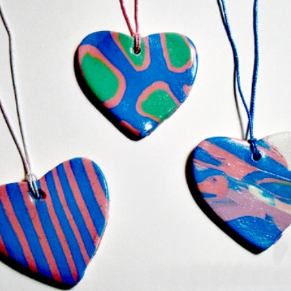 POLYMER HEART NECKLACES