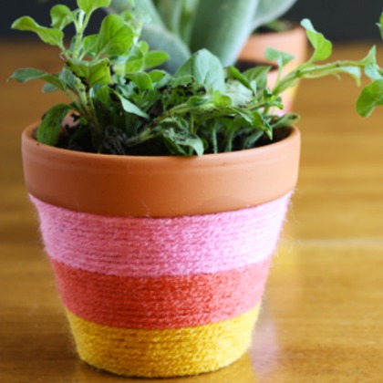 YARN WRAPPED POTS, Super Easy Yarn Crafts For Kids