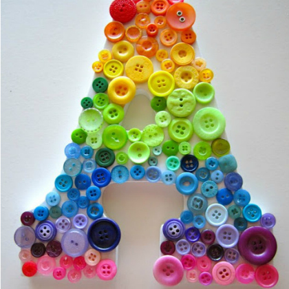 alphabet buttons, Super Cute Button Crafts for Kids