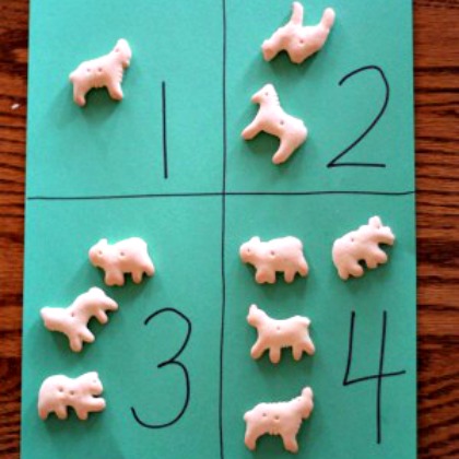 animal cracker counting activity, Number Learning Activities For Preschoolers