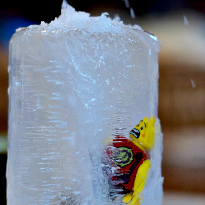 lego excavation, 25 Ice Experiments for Hot Summer Days