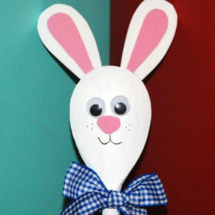 Let's Play with my Easter Bunny Spoon. Hop! Hop! Hop!