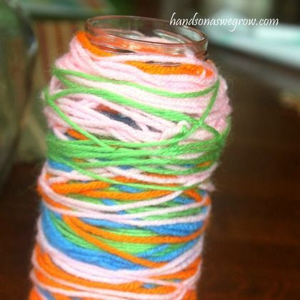 yarn vase, Super Easy Yarn Crafts For Kids
