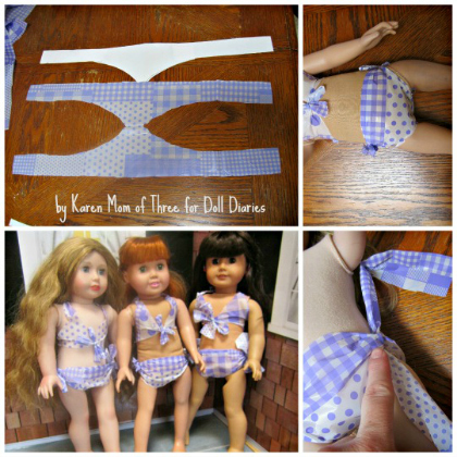 American Girl Bikinis, no-sew crafts for kids, creative no sew crafts