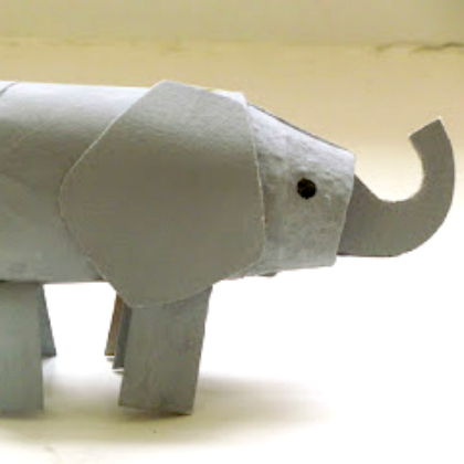  Easy Cardboard Standing Elephant with your kindergarteners!