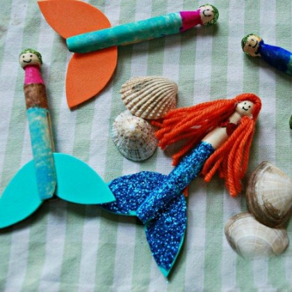 clothes peg mermaids, Under the Sea Crafts for Kids