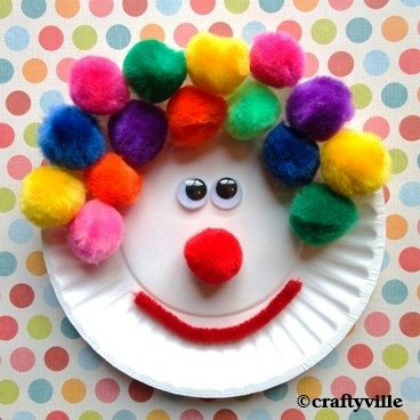 pom-pom clown, Pom-Pom Activities for Toddlers, Play ideas for toddlers, kids crafts, kids activities