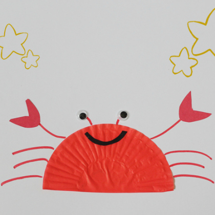 crab-Cupcake Liners-craft-play-ideas-for kids-of-all-ages-easy-diy