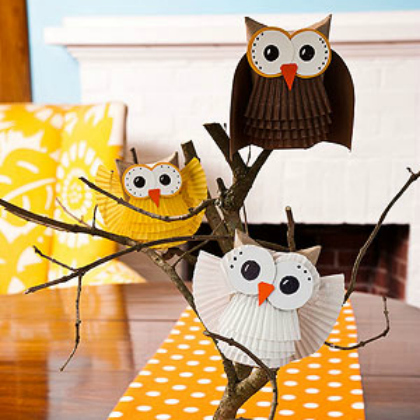 cupcake paper owl family