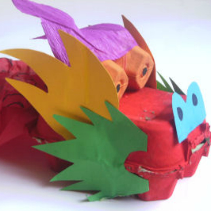 Red Egg Carton Chinese New Year Dragon Craft