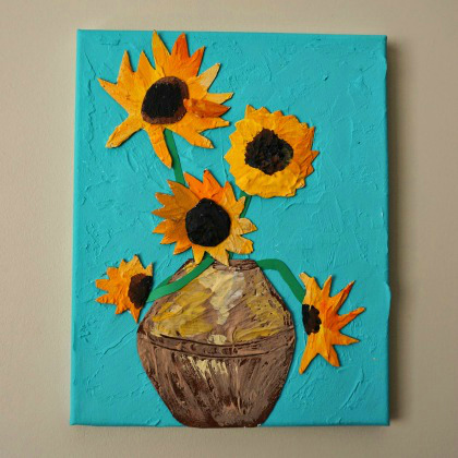 drywall plaster sunflowers