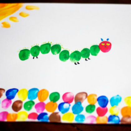 fingerprint caterpillar for preschoolers!
