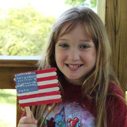 fourth of july flag made out of craft sticks - easy craft idea