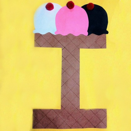 Letter Recognition Ice Cream Cone Craft for the kids!