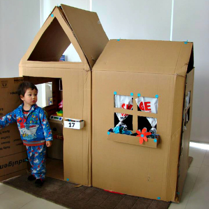 indoor fort with curtains, Cardboard Forts, Cardboard projects, ways to play with cardboards, crafts for big kids, cardboard boxes crafts