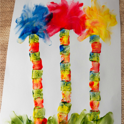 lorax finger painting,  dr seuss inspired crafts, dr. seuss, projects dr. seuss, toddlers