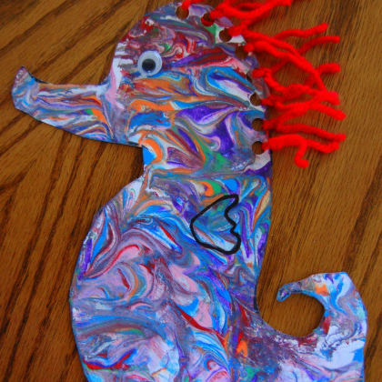 marbled seahorse, Under the Sea Crafts for Kids