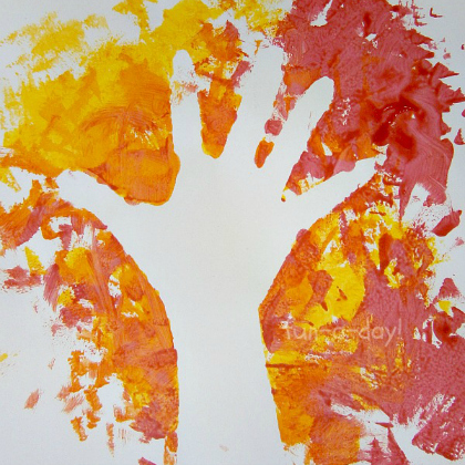 create negative space handprint craft with your little ones today!