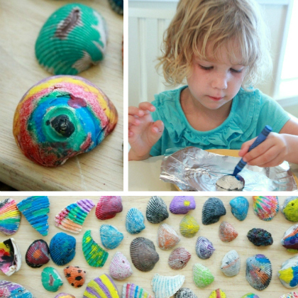 painted seashells, Under the Sea Crafts for Kids
