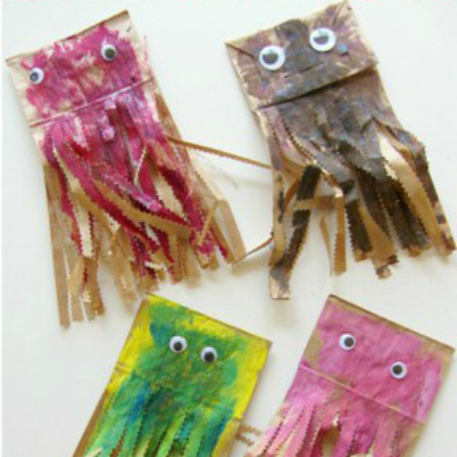 paper bag jelly fish, Under the Sea Crafts for Kids